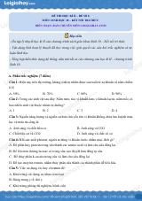 Đề thi học kì 2 Sinh 10 Kết nối tri thức - Đề số 8